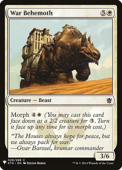 War Behemoth (29) (The List Reprints)