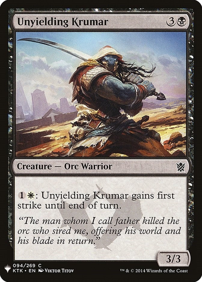 Unyielding Krumar (94) (The List Reprints)