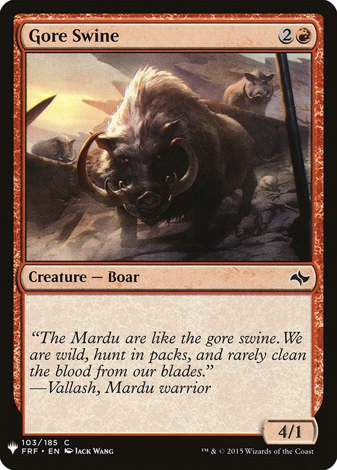 Gore Swine (103) (The List Reprints)