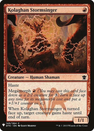 Kolaghan Stormsinger (145) (The List Reprints)