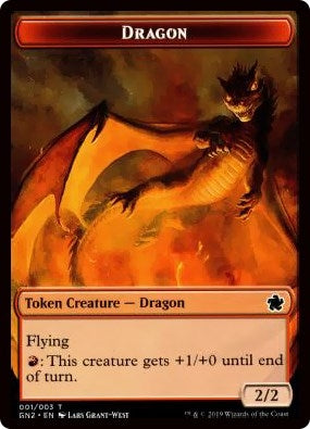Dragon (001) // Zombie Double-Sided Token (1 // 6) (Magic Game Night 2019)