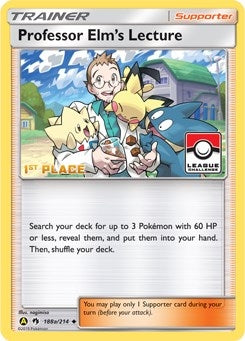 Image for Professor Elm's Lecture - 188a/214 (League Challenge) [1st Place] (188a/214) (League & Championship Cards) - Pokemon