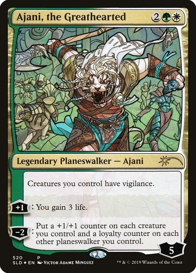 Ajani, the Greathearted (Stained Glass) (520) (Secret Lair Drop Series)