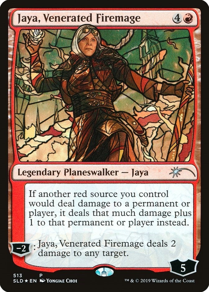 Jaya, Venerated Firemage (Stained Glass) (513) (Secret Lair Drop Series)