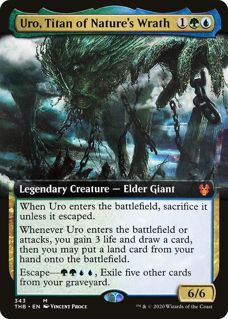 Image for Uro, Titan of Nature's Wrath (Extended Art) (343) - Magic: The Gathering