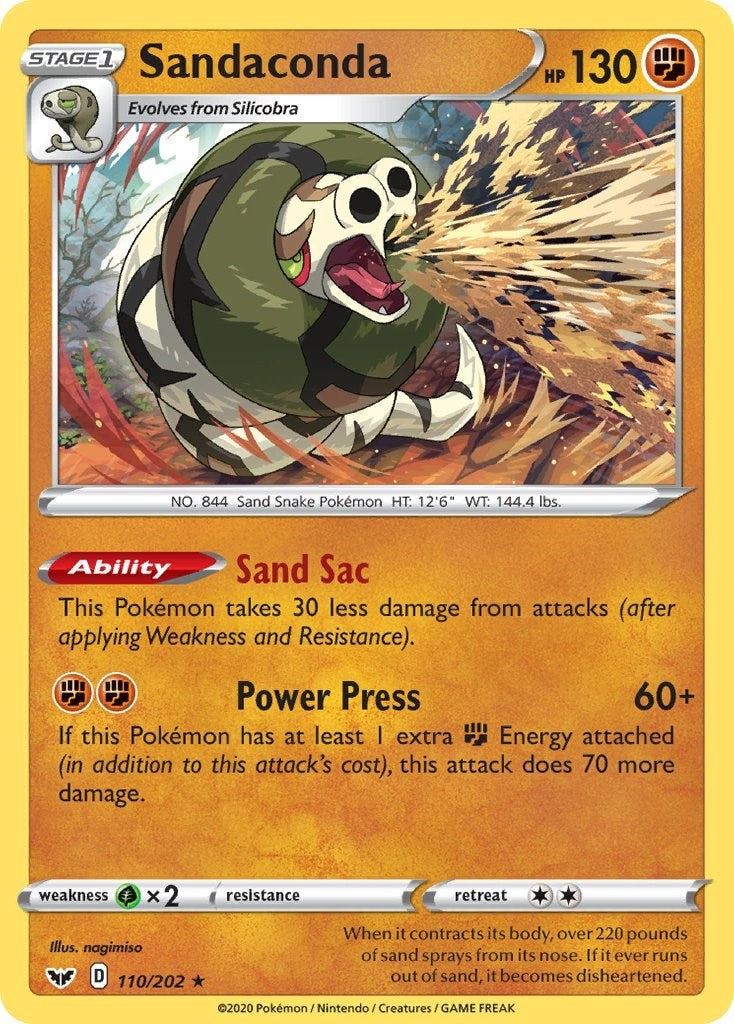 Image for Sandaconda (110) (110/202) (SWSH01: Sword & Shield Base Set) - Pokemon