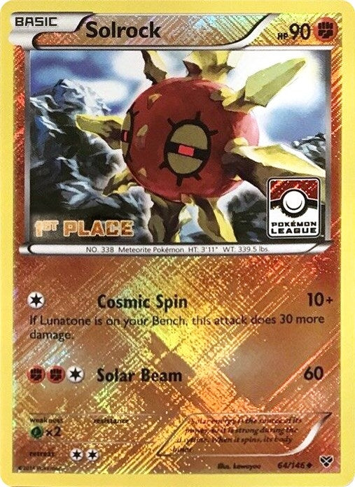 Image for Solrock - 64/146 (Pokemon League) [1st Place] (064/146) (League & Championship Cards) - Pokemon