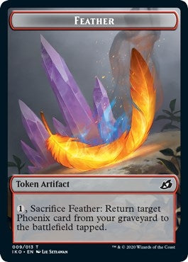 Feather // Human Soldier (005) Double-Sided Token (9 // 5) (Ikoria: Lair of Behemoths)