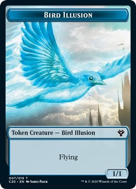 Bird Illusion // Beast (011) Double-Sided Token (7 // 11) (Commander 2020)