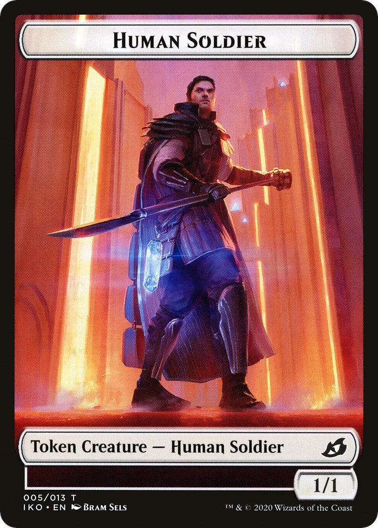 Human Soldier (005) // Drake Double-Sided Token (5 // 8) (Commander 2020)