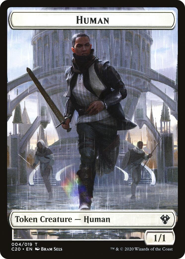 Human // Treasure Double-Sided Token (4 // 19) (Commander 2020)