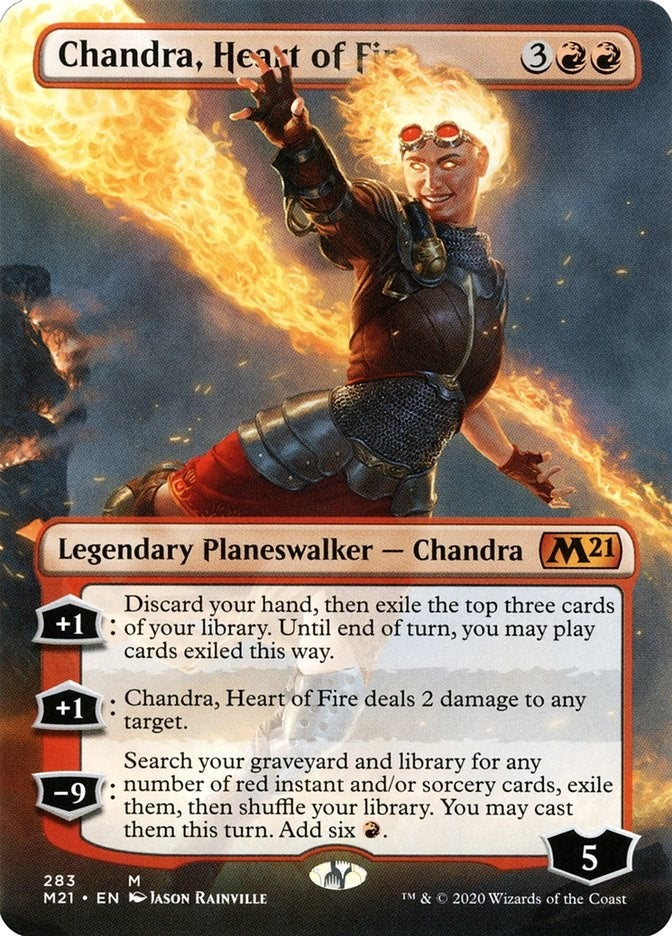 Chandra, Heart of Fire (Borderless) (283) (Core Set 2021)