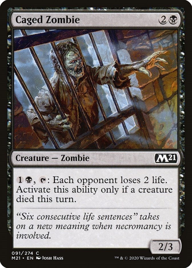 Caged Zombie (91) (Core Set 2021)