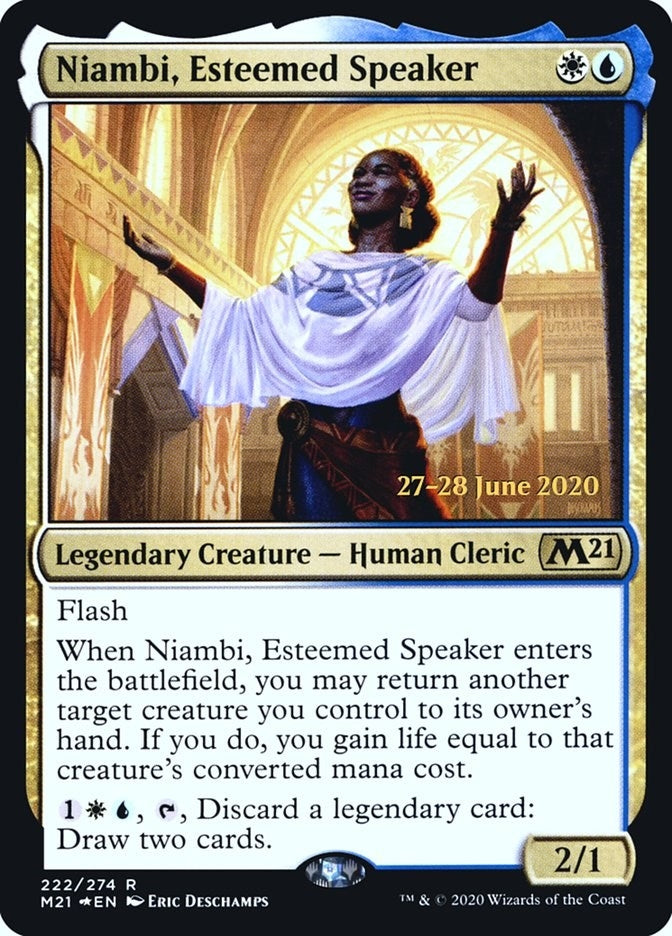 Niambi, Esteemed Speaker (222) (Prerelease Cards)