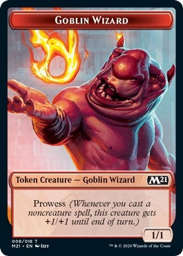 Goblin Wizard // Treasure Double-Sided Token (8 // 15) (Core Set 2021)