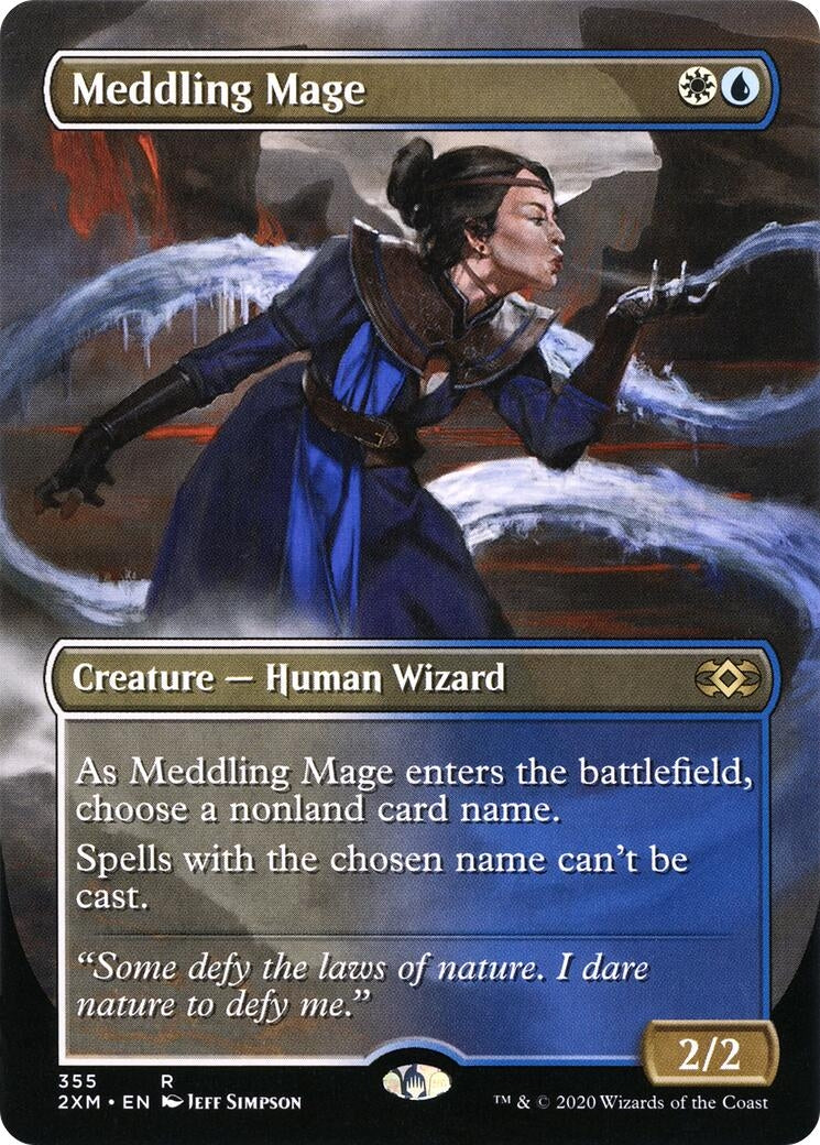 Meddling Mage (Borderless) (355) (Double Masters)