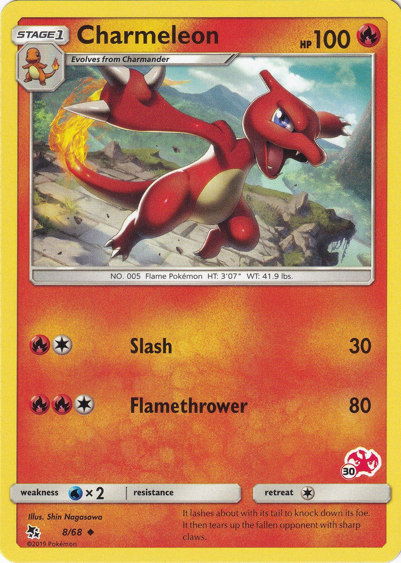 Image for Charmeleon - 8/68 (#30 Charizard Stamped) (008/068) (Battle Academy) - Pokemon