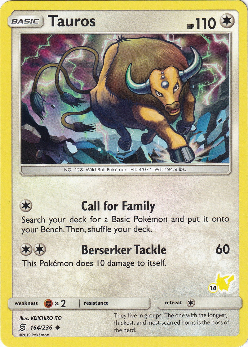 Image for Tauros - 164/236 (#14 Pikachu Stamped) (164/236) (Battle Academy) - Pokemon