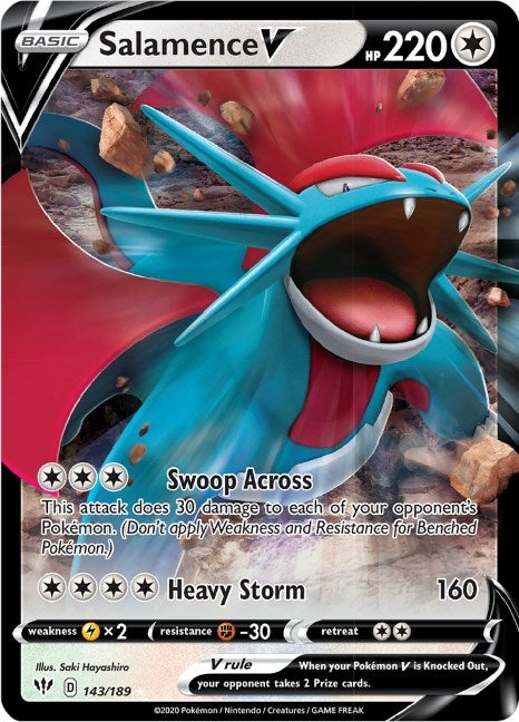 Image for Salamence V (143/189) (SWSH03: Darkness Ablaze) - Pokemon