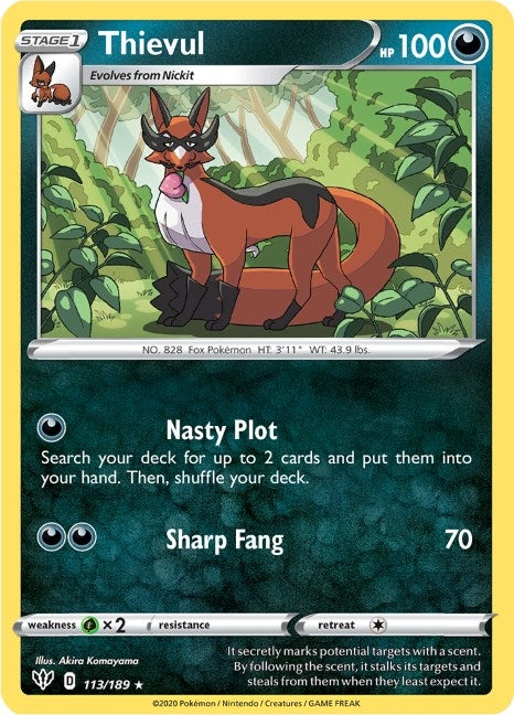 Image for Thievul (113/189) (SWSH03: Darkness Ablaze) - Pokemon