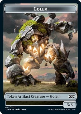 Golem // Thopter (008) Double-Sided Token (23 // 8) (Double Masters)