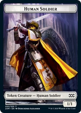 Human Soldier // Wurm (029) Double-Sided Token (5 // 29) (Double Masters)