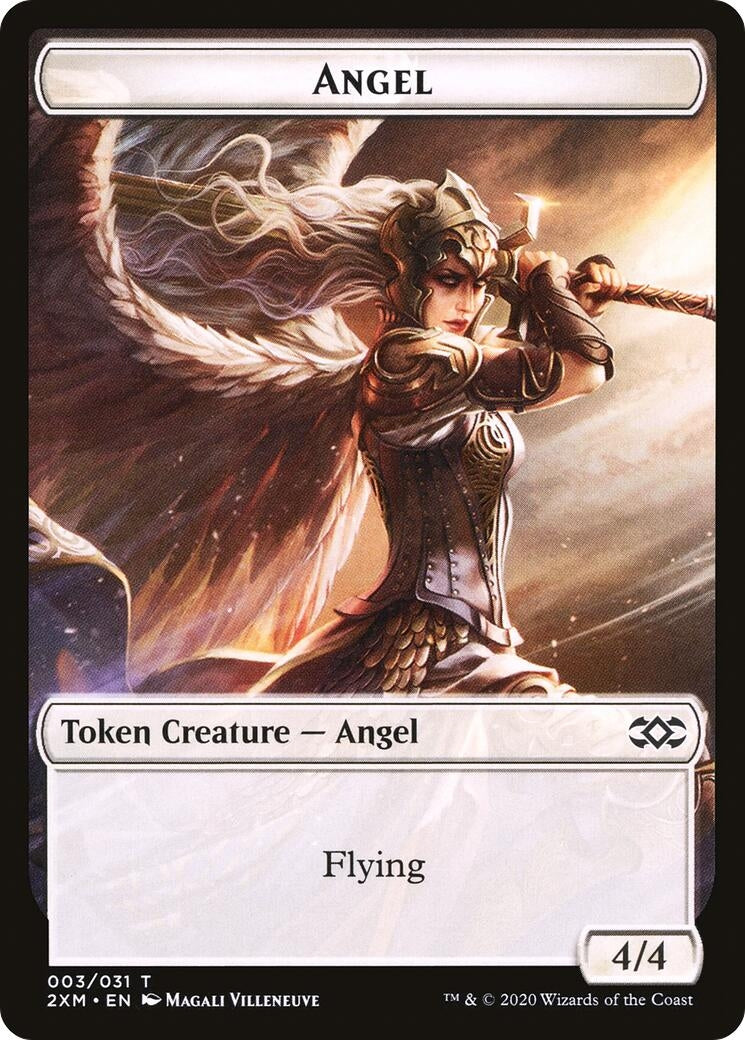 Angel // Human Soldier Double-Sided Token (3 // 5) (Double Masters)