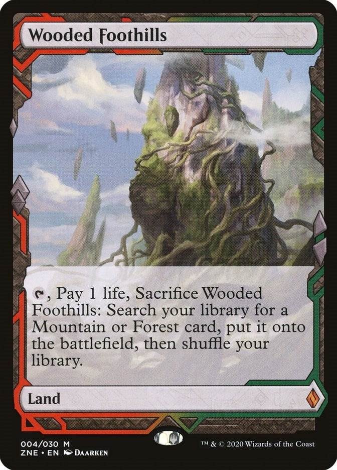 Wooded Foothills (4) (Zendikar Rising Expeditions)