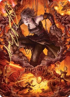 Nahiri, Heir of the Ancients Art Card (4/81) (Gold-Stamped Signature) (4) (Art Series: Zendikar Rising)