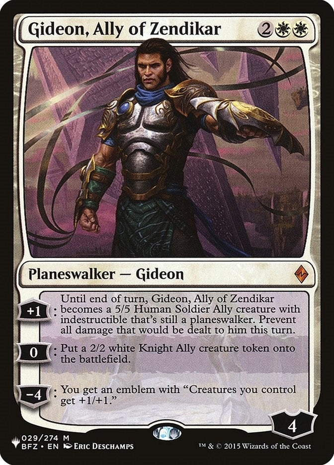 Gideon, Ally of Zendikar (029/274) (The List Reprints)