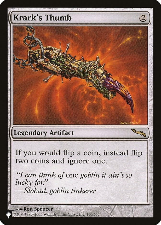 Krark's Thumb (190/306) (The List Reprints)