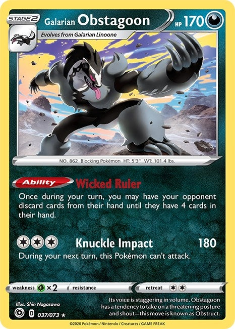 Image for Galarian Obstagoon (37/73) (Champion's Path) - Pokemon