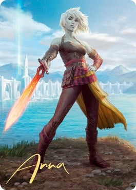 Nahiri, Heir of the Ancients Art Card (3/81) (Gold-Stamped Signature) (3) (Art Series: Zendikar Rising)