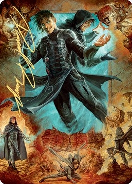 Jace, Mirror Mage Art Card (2/81) (Gold-Stamped Signature) (2) (Art Series: Zendikar Rising)