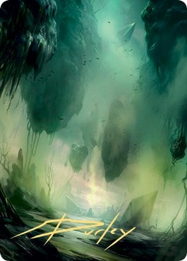 Swamp Art Card (13/81) (Gold-Stamped Signature) (13) (Art Series: Zendikar Rising)