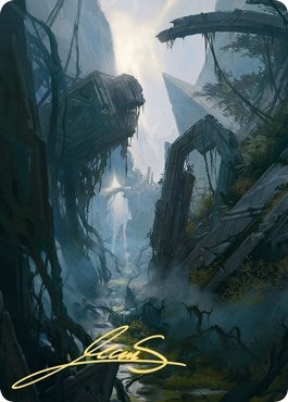 Swamp Art Card (14/81) (Gold-Stamped Signature) (14) (Art Series: Zendikar Rising)