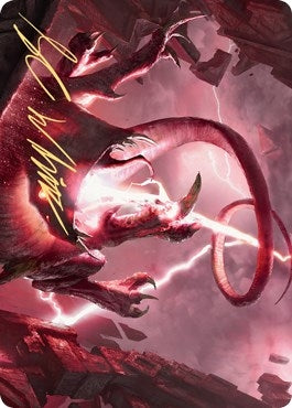 Thundering Rebuke Art Card (Gold-Stamped Signature) (68) (Art Series: Zendikar Rising)