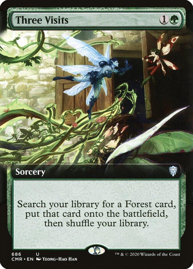 Three Visits (Extended Art) (686) (Commander Legends)