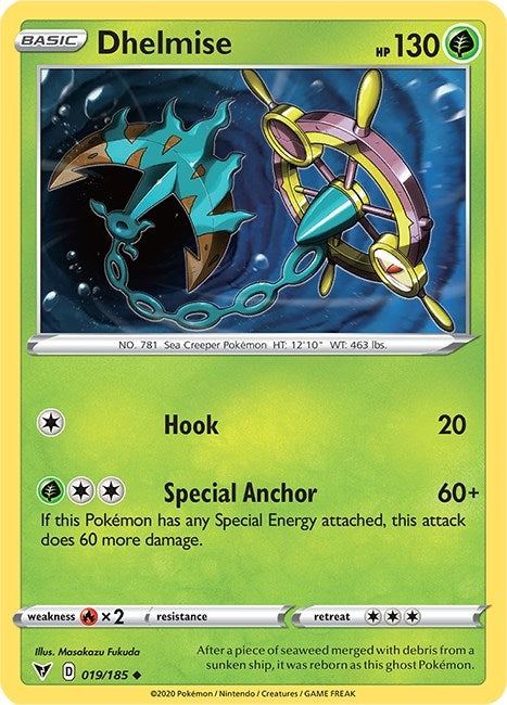 Image for Dhelmise (019/185) (SWSH04: Vivid Voltage) - Pokemon