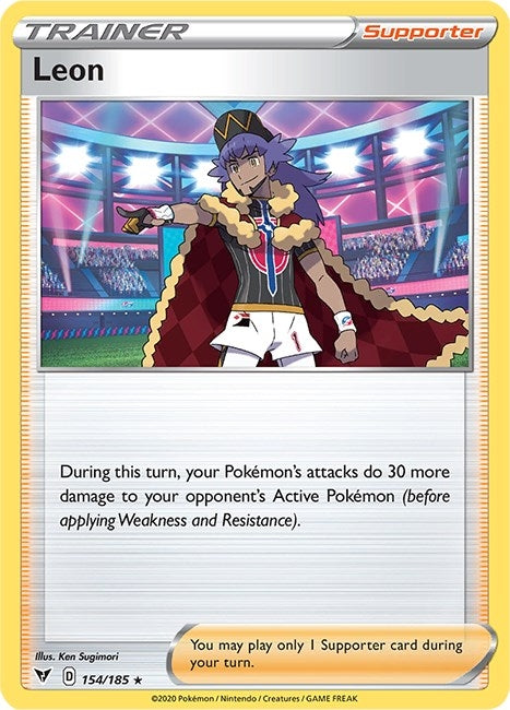 Image for Leon (154/185) (SWSH04: Vivid Voltage) - Pokemon