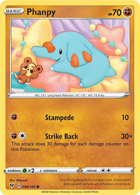 Image for Phanpy (086/185) (SWSH04: Vivid Voltage) - Pokemon