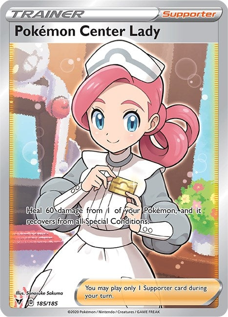 Image for Pokemon Center Lady (Full Art) (185/185) (SWSH04: Vivid Voltage) - Pokemon