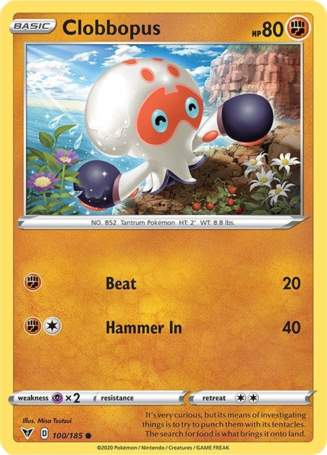 Image for Clobbopus (100/185) (SWSH04: Vivid Voltage) - Pokemon