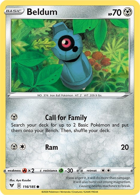 Image for Beldum (116/185) (SWSH04: Vivid Voltage) - Pokemon