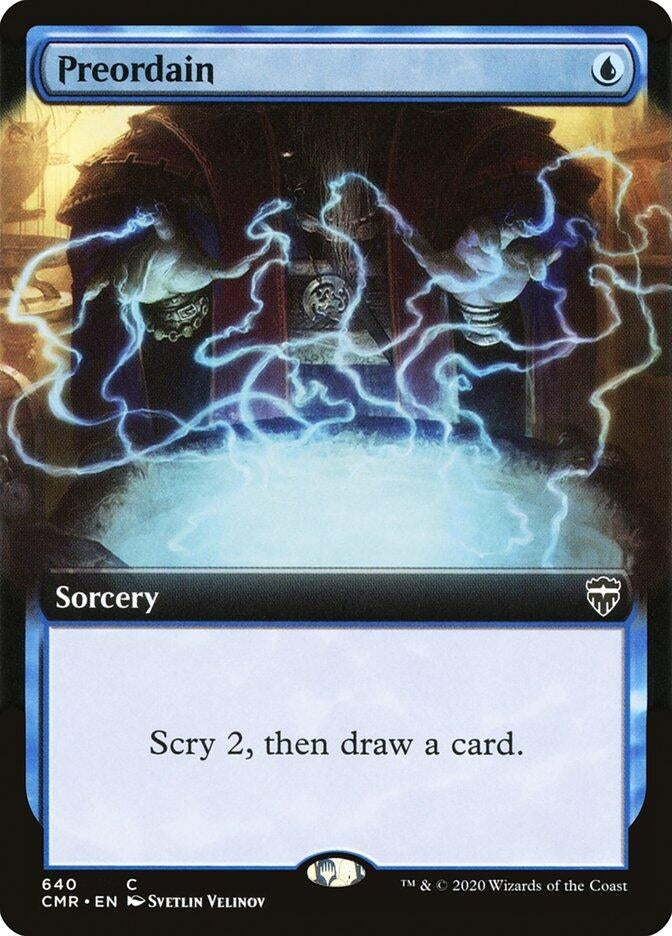 Preordain (Extended Art) (640) (Commander Legends)