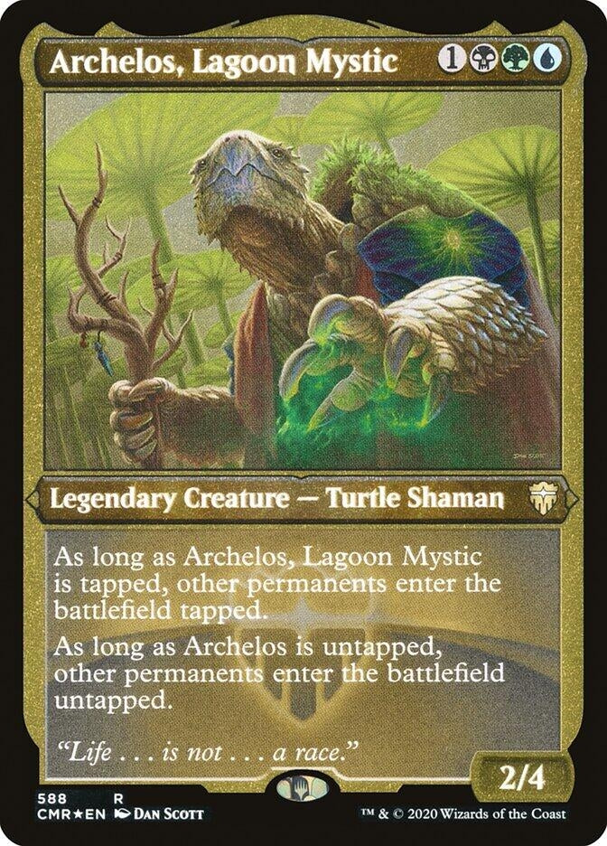 Archelos, Lagoon Mystic (Foil Etched) (588) (Commander Legends)