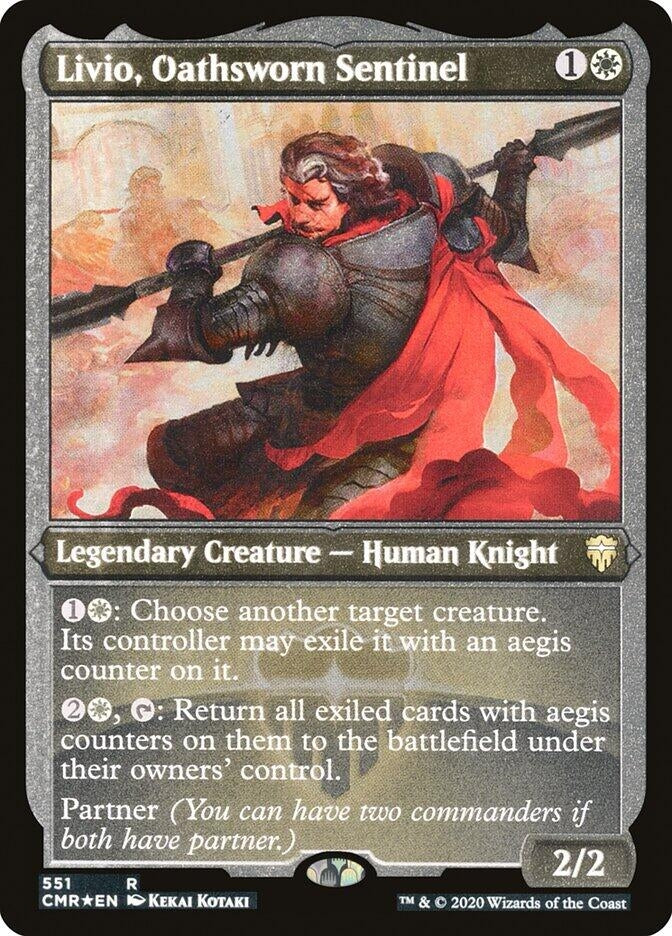 Livio, Oathsworn Sentinel (Foil Etched) (551) (Commander Legends)