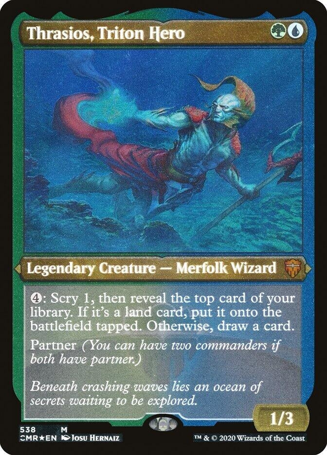 Image for Thrasios, Triton Hero (Foil Etched) (538) (Commander Legends) - Magic: The Gathering