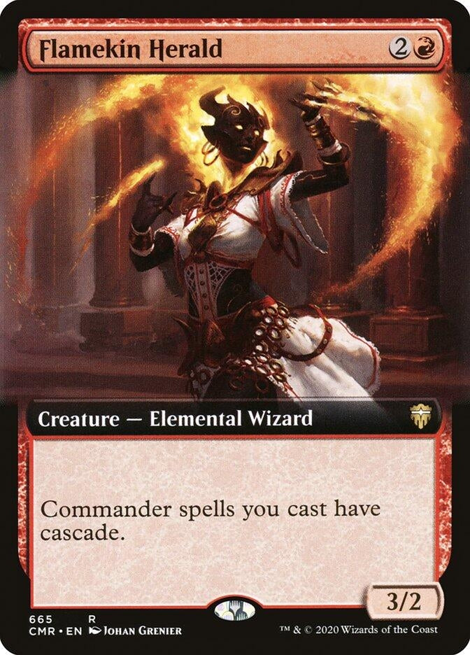 Flamekin Herald (Extended Art) (665) (Commander Legends)