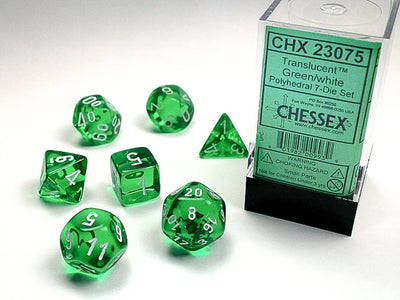 Chessex Translucent Mini 7 Die Set Green/White